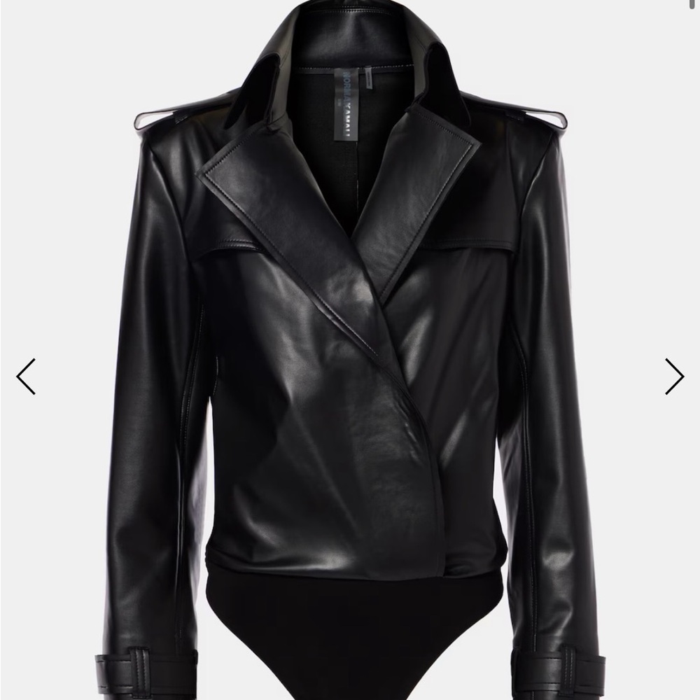 Norma Kamali Black Bodysuit Jacket